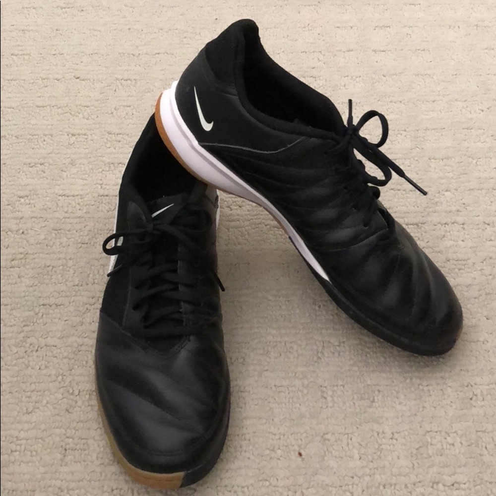 Nike Black and White Leather Trainers